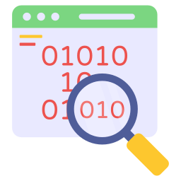 Binary data analysis icon