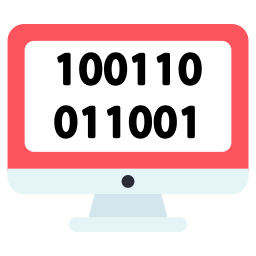 komputerowy kod binarny ikona
