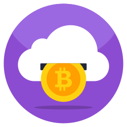 bitcoin nella nuvola icona