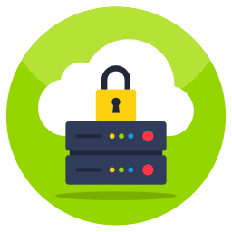 Secure cloud hosting icon