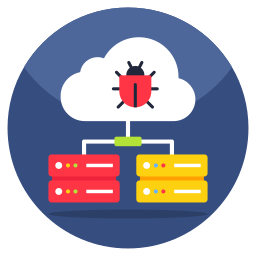 Infected cloud hosting icon