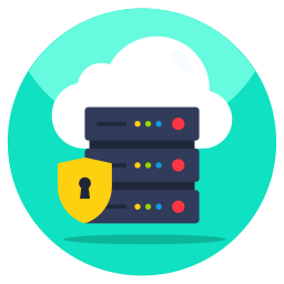 Secure cloud hosting icon