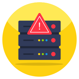 alerta del servidor de datos icono