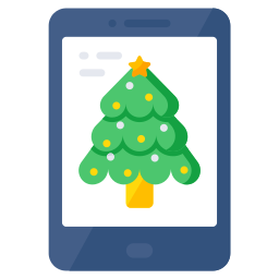 Smartphone christmas celebration icon