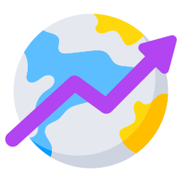 Global growth graph icon