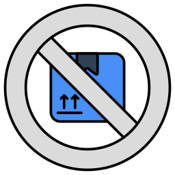 prohibición de paquetes icono