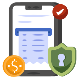 Secure payment slip icon