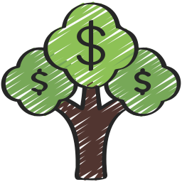 albero di soldi icona