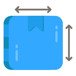 Logistic delivery package measurement icon