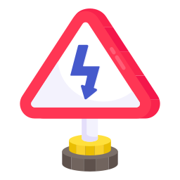 znak ostrzegawczy dotyczący energii elektrycznej ikona