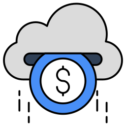 dinero en la nube icono