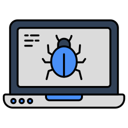 Laptop virus icon