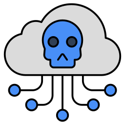 Cloud network hacking icon