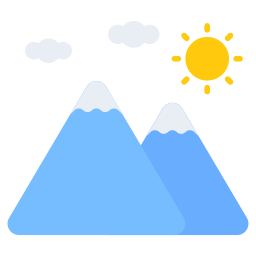Mountains sun icon