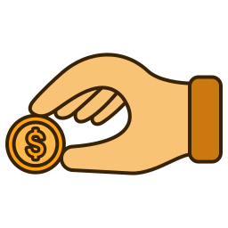 Giving money icon