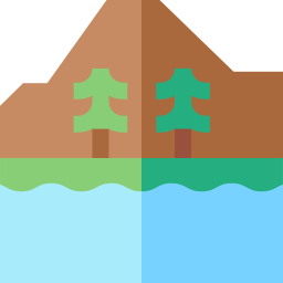 isola fluviale icona