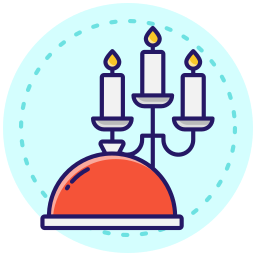 Candle light dinner icon