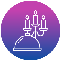 Candle light dinner icon