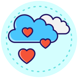 Love cloud icon