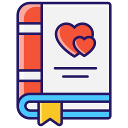 Love story book icon