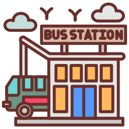 estación de autobuses icono
