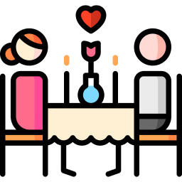 Romantic dinner icon