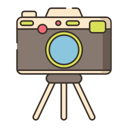 Camera tripod icon