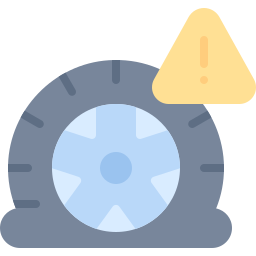 neumático desinflado icono