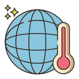 il riscaldamento globale icona