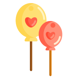 Balloon hearts icon