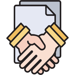 partnerschaftlicher handschlag icon