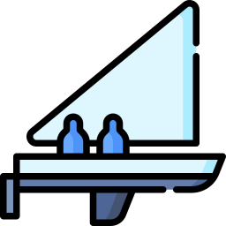 Cat rigged sailboat icon