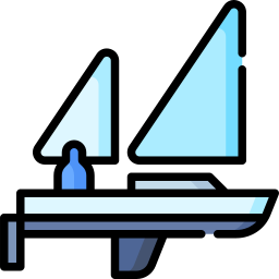 Cat rigged ketch sailboat icon