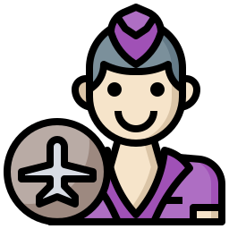 Auxiliar de vuelo icono