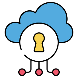Secure cloud network icon