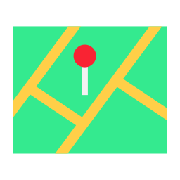 Map and location pin icon