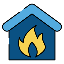 pożar domu ikona