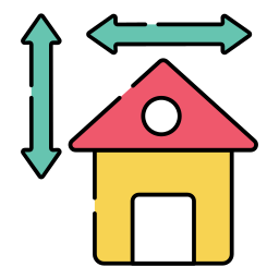 medida de la casa icono