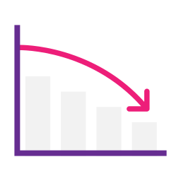 Down arrow graph icon