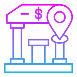 localização do banco Ícone