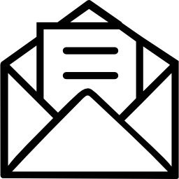 Open envelope with letter icon
