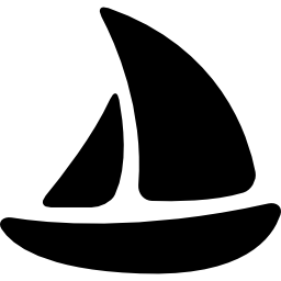 Темная парусная лодка иконка