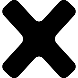 cruz negra redondeada icono