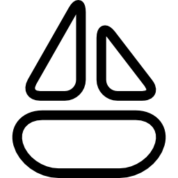 Żaglówka z dwoma żaglami ikona