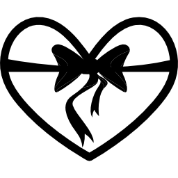 corazón con cinta icono