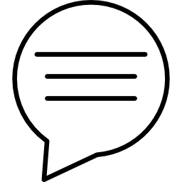 comentar globo circular con líneas de texto icono