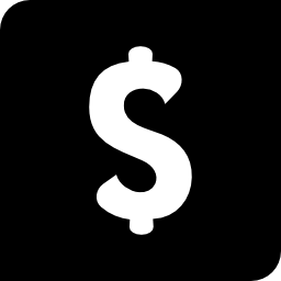 symbole du dollar en carré Icône