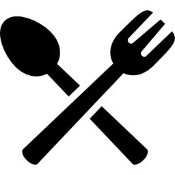 cuchara y tenedor cruzados icono