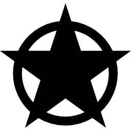 Star shape in a circle icon