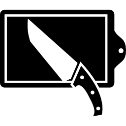 planche à découper et couteau Icône
